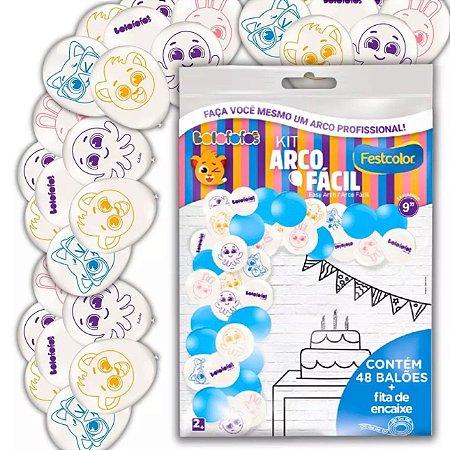 KIT ARCO FACIL DE BALOES BALOES BOLOFOFOS  n°9 48 UN + 1 FITA ARCO  FESTCOLOR