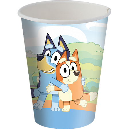 8 COPO PAPEL FESTA BLUEY  200ML FESTCOLOR