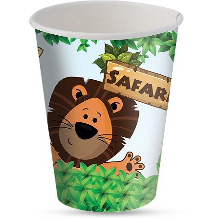 8 COPO PAPEL FESTA SAFARI  200ML FESTCOLOR