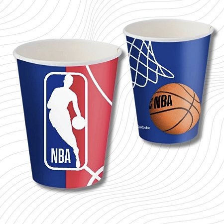 8 COPO PAPEL FESTA  NBA BASQUETE 200ML FESTCOLOR