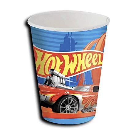 8 COPO PAPEL FESTA  HOT WHEELS 200ML FESTCOLOR