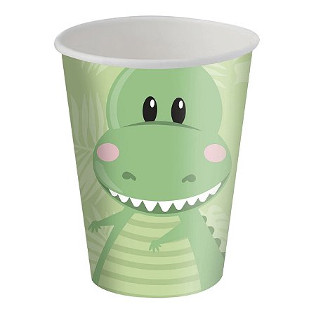 8 COPO PAPEL FESTA  DINOSSAURO BABY  200ML FESTCOLOR