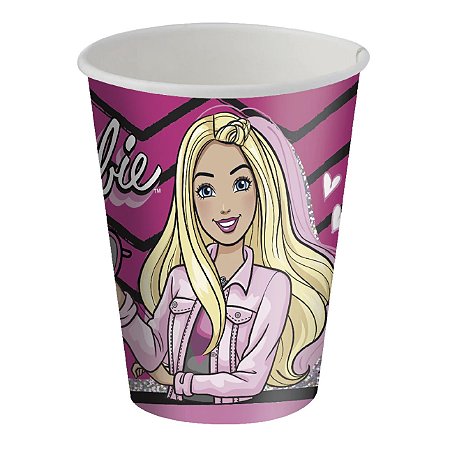 8 COPO PAPEL FESTA  BARBIE  200ML FESTCOLOR
