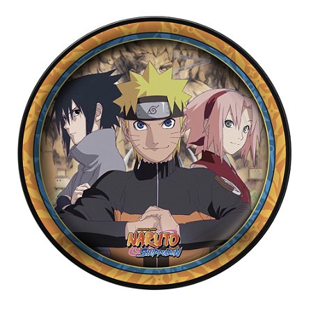 8 PRATO FESTA  NARUTO DE PAPEL 18 CM FESTCOLOR
