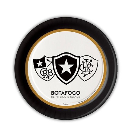 8 PRATO FESTA  BOTAFOGO OFICIAL DE PAPEL 18 CM FESTCOLOR