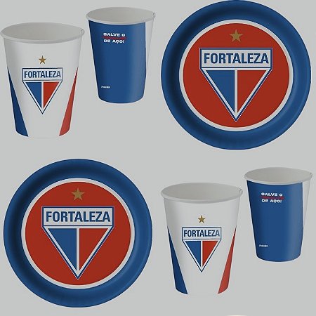 Kit Festa FORTALEZA 16 Pratos + 16 Copos Descartável 200 Ml Papel - FESTCOLOR
