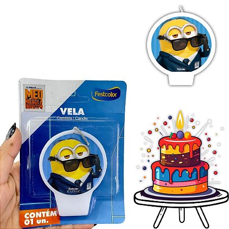 VELA  MEU MALVADO FAVORITO 4 MINIONS FESTCOLOR