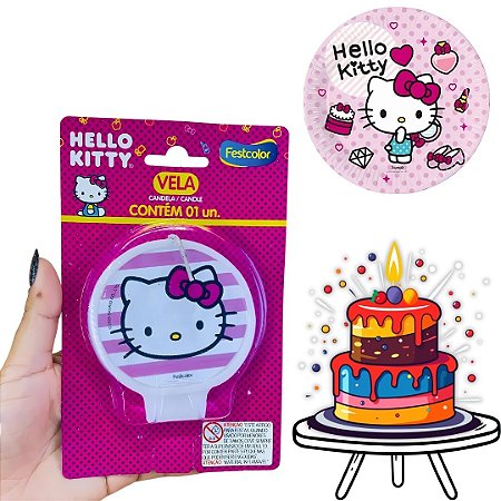 VELA HELLO KITTY ROSA FESTCOLOR