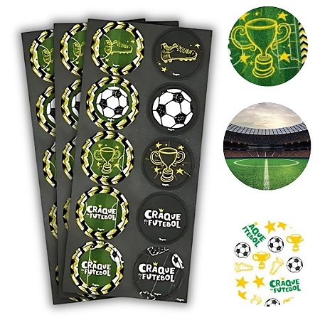 30 ADESIVO FUTEBOL  REDONDO REGINA