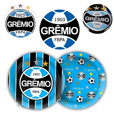 8 PRATO BOLO FESTA  GREMIO DE PAPEL 18 CM REGINA