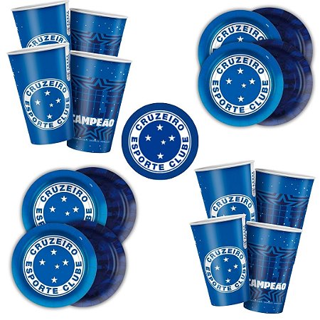Kit Festa  CRUZEIRO 16 Pratos + 16 Copos Descartável 180 Ml Papel - REGINA
