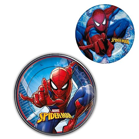 8 PRATO BOLO FESTA HOMEN ARANHA  SPIDER MAN  DE PAPEL 18 CM REGINA
