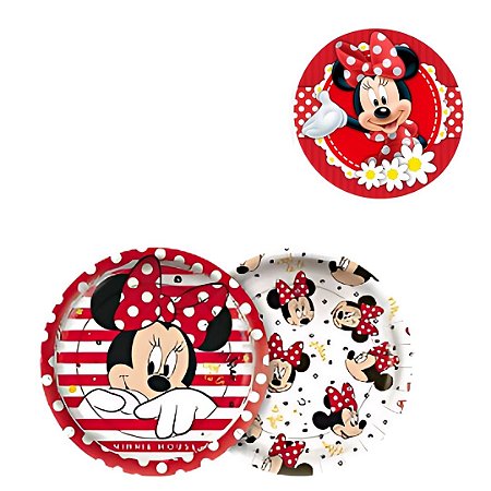 8 PRATO BOLO FESTA MINNIE MOUSE DE PAPEL 18 CM REGINA