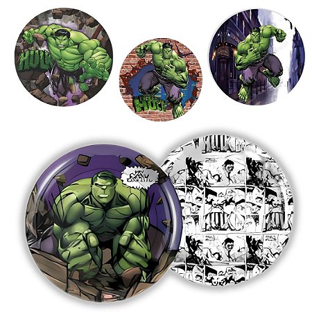 8 PRATO BOLO FESTA  HULK  DE PAPEL 18 CM REGINA