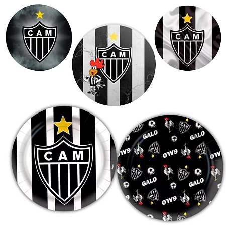 8 PRATO BOLO FESTA   ATLETICO  MINEIRO DE PAPEL 18 CM REGINA