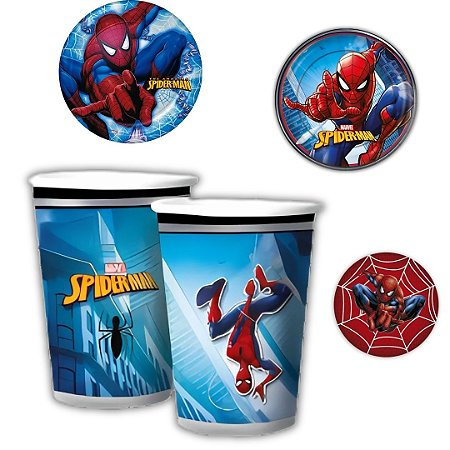 8 COPO PAPEL FESTA  HOMEN ARANHA SPIDER MAN 180ML REGINA
