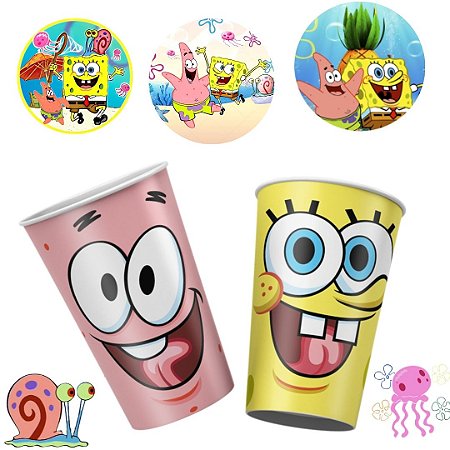 8 COPO PAPEL FESTA  BOB ESPONJA 180ML REGINA