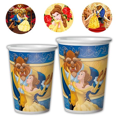 8 COPO PAPEL FESTA  BELA E A FERA 180ML REGINA