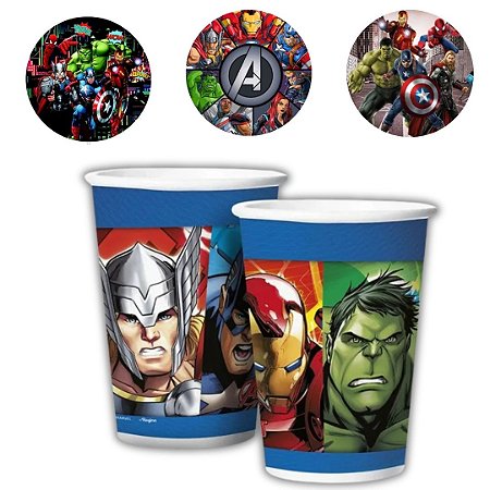 8 COPO PAPEL FESTA  VINGADORES AVENGERS 180ML REGINA