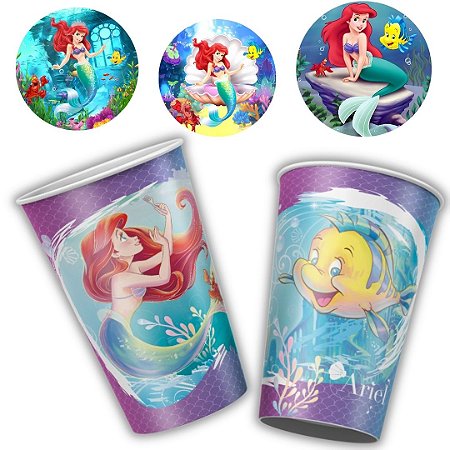 8 COPO PAPEL FESTA  ARIEL DISNEY  180ML REGINA