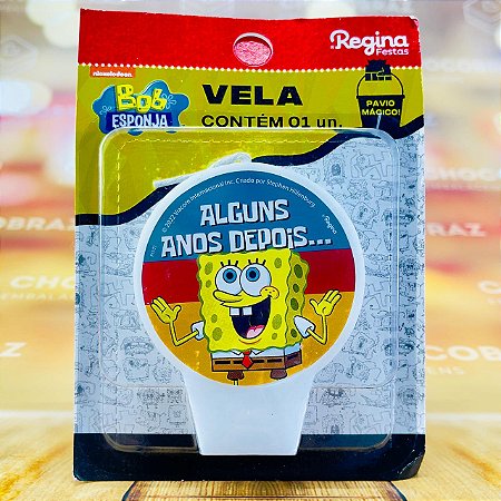 VELA  ANIVERSARIO FESTA BOB ESPONJA REGINA