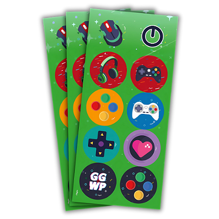 30 ADESIVO VIDEO GAMES REDONDO REGINA