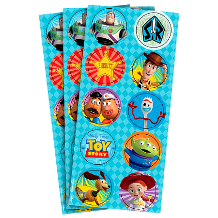 30 ADESIVO TOY STORY 4 REDONDO REGINA