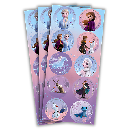 30 ADESIVO FROZEN DISNEY REDONDO  Regina