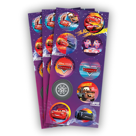 30 ADESIVO DISNEY CARROS REDONDO REGINA