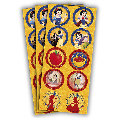 30 ADESIVO BRANCA DE NEVE REDONDO REGINA