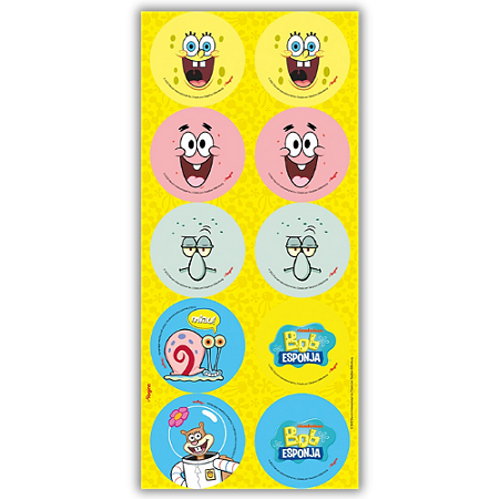 30 ADESIVO BOB ESPONJA REDONDO REGINA