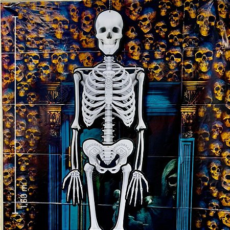 DECORAÇÃO DE PENDURAR ESQUELETO HALLOWEEN 1,60m REGINA
