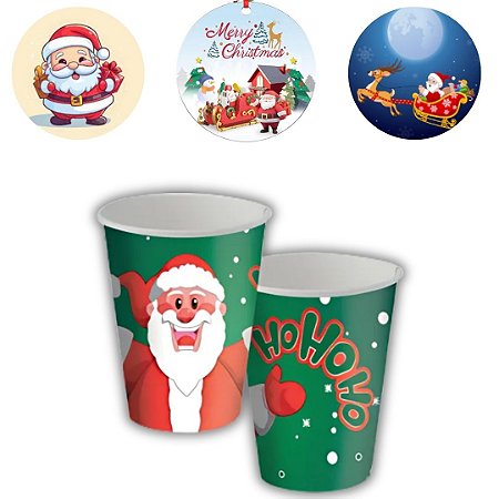 8 COPO PAPEL FESTA NATAL  200ML FESTCOLOR