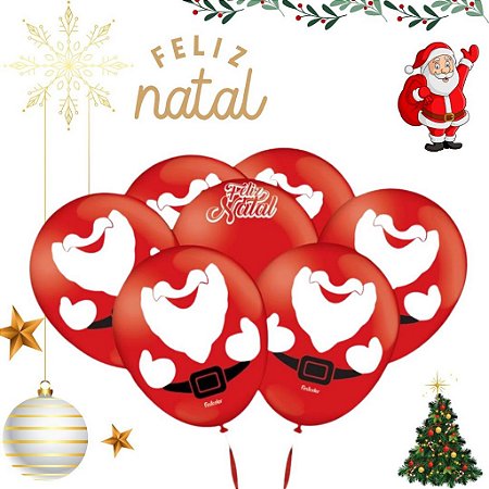 25 BALÃO NATAL BEXIGA NATALINA  n°9 FESTCOLOR