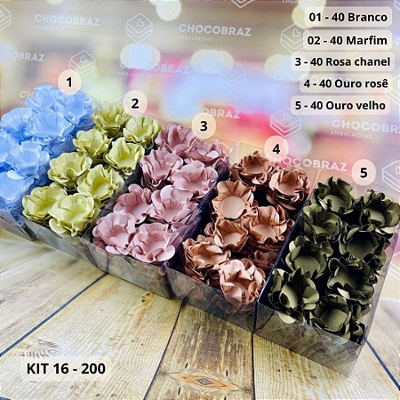 KIT 200 Forminhas De Doces Festa 5 Cores MARFIM + R CHÁ + OURO ROSÉ + OURO VELHO + BRANCO