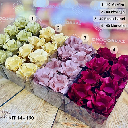 KIT 160 Forminhas Para Doces Finos MARFIM + R CHÁ + MARSALA CL + PESSEGO