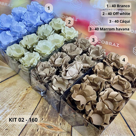 KIT 160 Forminhas Para Doces Finos OFF WHITE + CAQUI + HAVANA + BRANCO