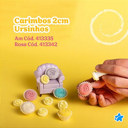 Kit Carimbos URSINHO 2 cm 7 Peças (Blue Star)