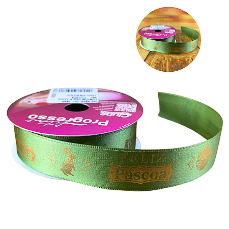 10 METROS DE FITA CETIM 22 MM  COR 1049 - PÁSCOA  - FITAS PROGRESSO