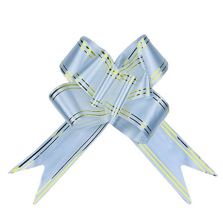100 LAÇOS FACIL P/ PRESENTE BRANCO GIGANTE 4,5 CM x 68 CM  (Ex)