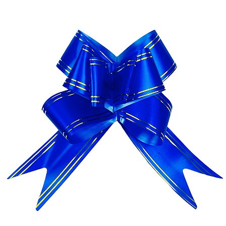 100 LAÇOS FACIL P/ PRESENTE AZUL ESCURO GIGANTE 4,5 CM x 68 CM  (Ex)