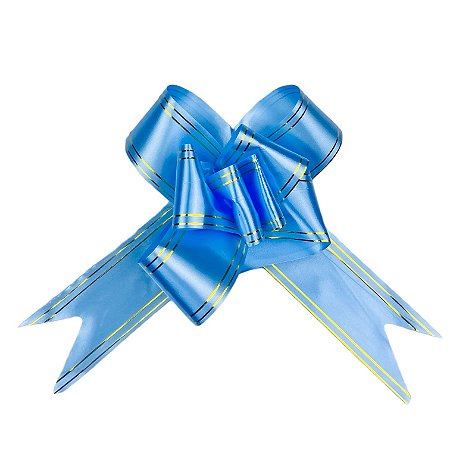 100 LAÇOS FACIL P/ PRESENTE AZUL CLARO GIGANTE 4,5 CM x 68 CM  (Ex)