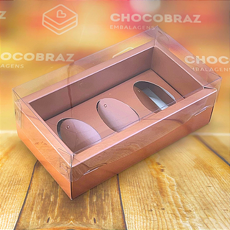 5 CAIXAS OVOS DE PASCOA DEGUSTACAO C/ MOLDURA 3X50G ROSE - PASCOA ESSENCIAL 5314 (PÁSCOA IDEIA 2025)