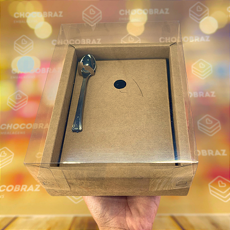 05 CAIXAS P/ OVO DE PASCOA DE COLHER C/ MOLDURA AJUSTAVEL 150/250G KRAFT - PASCOA ESSENCIAL 5305  (PÁSCOA IDEIA 2025)