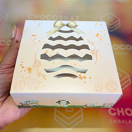 10 CAIXAS P/ 9 DOCES GAVETA C/ VISOR - COELHINHO ENCANTADO 5385 (PÁSCOA IDEIA 2025)