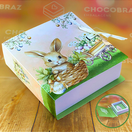 05 CAIXAS LIVRO P/ OVO DE COLHER 100/150G - COELHINHO ENCANTADO 5408 (PÁSCOA IDEIA 2025)
