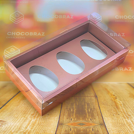 05 CAIXAS DEGUSTACAO C/ MOLDURA 3X100G ROSE - PASCOA ESSENCIAL 5322- PCT C/ 5 UNIDADES (PASCOA IDEIA 2025)
