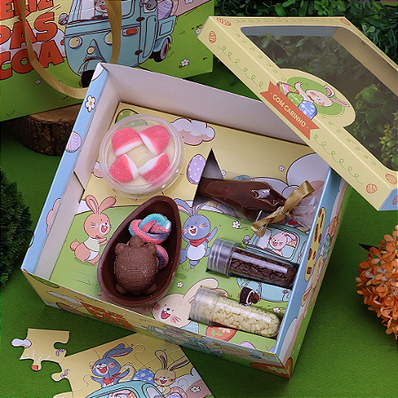 10 KIT CONFEITEIRO COMPLETO PÁSCOA ENCANTADA + QUEBRA CABEÇA 4826 (PASCOA JANGO OUTLET) 4628