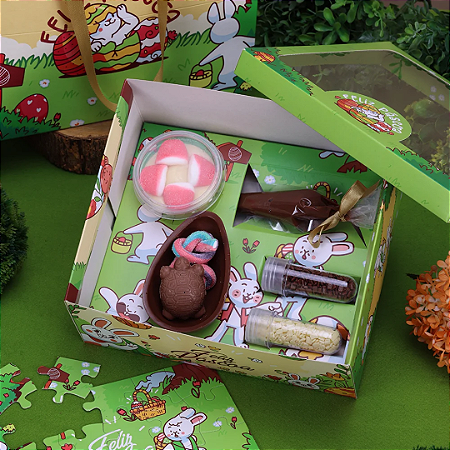 10 KIT CONFEITEIRO COMPLETO FLORESTA DOS COELHOS + QUEBRA CABEÇA 4825 ( PASCOA JANGO 2025 ) 4627
