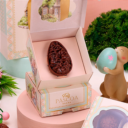 10 CAIXA PARA 1 MINI OVO 50G OU 4 DOCES CARINHOSA PÁSCOA 4555 ( PASCOA JANGO 2025 )